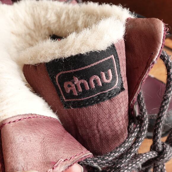 Ahnu Boots Womens SZ 10 Burgundy Twaine Hart Waterproof Hiking Outdoor Gorpcore - Picture 13 of 16